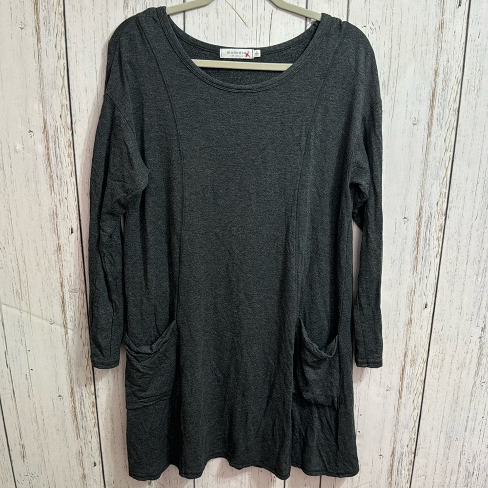 Mododoc Long Sleeve Gray Dress